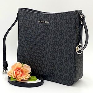 -MICHAEL KORS LARGE MESSENGER BLACK SIGNATURE